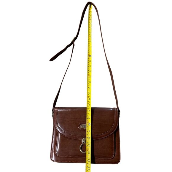 Vintage Purse Shoulder Bag Crossbody 1990s Marchino Toggle Brown Gold Toned Y2K - Picture 11 of 13